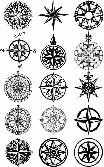 Nautical Compass Tattoo, Compass Vector, Compass Rose Tattoo, Compass Tattoo Design, Marquesan Tattoos, Muster Tattoos, Wind Rose, Nautical Tattoo, Nautical Compass