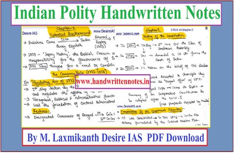 Indian Polity By Laxmikant Notes, Polity Notes For Upsc, Polity Notes, Indian Polity, Upsc Notes, Cream Packaging, Physics Notes, Indian Constitution, Learn Another Language