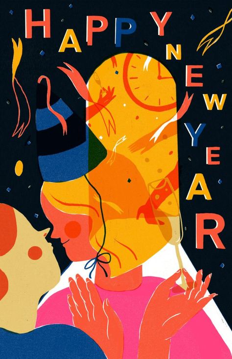 Happy New Year Poster Design | Fiverr Discover Happy New Year Design Graphics, Happy New Year Illustration Design, New Year Illustration Design, Happy New Year Graphic Design, New Year Poster Design, Happy New Year Poster, Flat Design Poster, New Year Poster, Year Poster