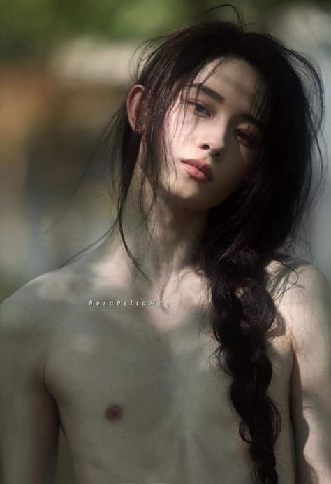 Asian Long Hair, Black Hair Boy, Androgynous Hair, Asian Male Model, Androgynous Models, Male Pose Reference, Character Inspiration Male, Boys Long Hairstyles, Fantasy Hair