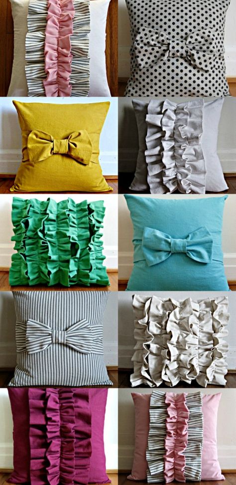 Kerajinan Diy, Bantal Sofa, Ruffle Pillow, Diy Casa, Costura Diy, Creation Couture, Diy Pillows, Diy Couture, Crafty Craft