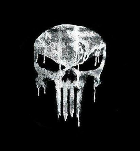 Dripping punisher wallpaper It is supposed to be some what grainy because it is the logo used on Thomas Jane's best in the 2004 film. In the film it had been spray painted on. Punisher Skull Wallpapers, Punisher Wallpaper, Punisher 2004, Punisher Artwork, Skull Wallpapers, Punisher Logo, Thomas Jane, Skull Flag, Patent Art Prints