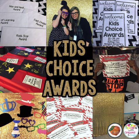 Kids Choice Awards School Awards Ceremony, School Year Themes, Hollywood Classroom, End Of The Year Celebration, Hollywood Theme Classroom, Classroom Awards, End Of Year Party, Kids Awards, School Awards