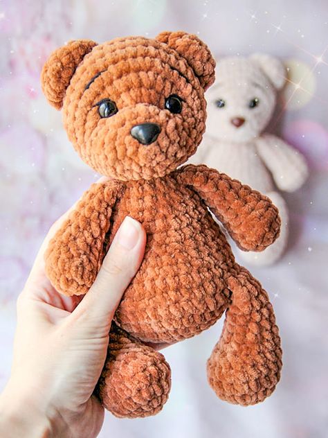 Free Plush Amigurumi Patterns, Free Crochet Teddy Bear, Crocheted Bunny, Sc Crochet, Plush Crochet, Crochet Bear Patterns, Crochet Animal Amigurumi, Crochet Teddy Bear Pattern, Crochet Teddy Bear