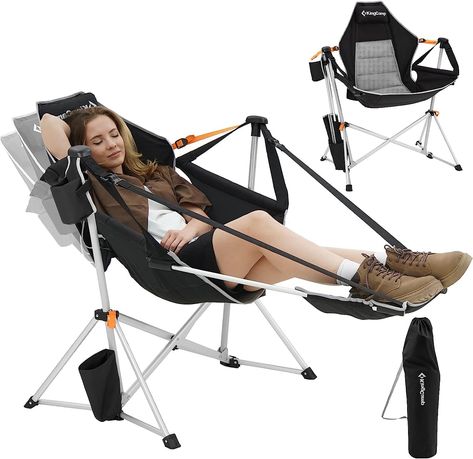 Take the best nap at the beach in this hammock chair! Chair Hammock, Folding Rocking Chair, Hammock Chair Stand, Folding Lounge Chair, Portable Hammock, Long Rope, Outdoor Comfort, Swing Chair, Camping Chair