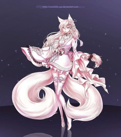 A psychotic grin slowly forming on her face along with Caria and Alphonse Fox Girl, Wolf Girl, Anime Wolf, Anime Animals, Cat Girl, An Anime, Anime Outfits, White Hair, Anime Character Design