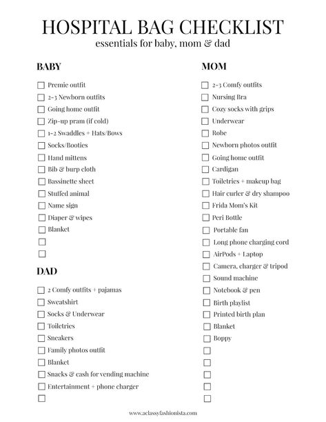 WHAT'S IN MY HOSPITAL BAG || HOSPITAL BAG CHECKLIST | A Classy Fashionista || Style & Beauty Blog Hospital Bag Checklist, New Mom Hospital Bag Checklist, New Dad Hospital Bag Checklist, New Baby Hospital Bag Checklist, Hospital Bag Necessities Hospital Bag Checklist Minimal, Mom Hospital Bag Checklist, Bag Organization Ideas, Hospital Bag Organization, Dad Hospital Bag, Bag Necessities, Baby Hospital Bag Checklist, Birth Prep, My Hospital Bag