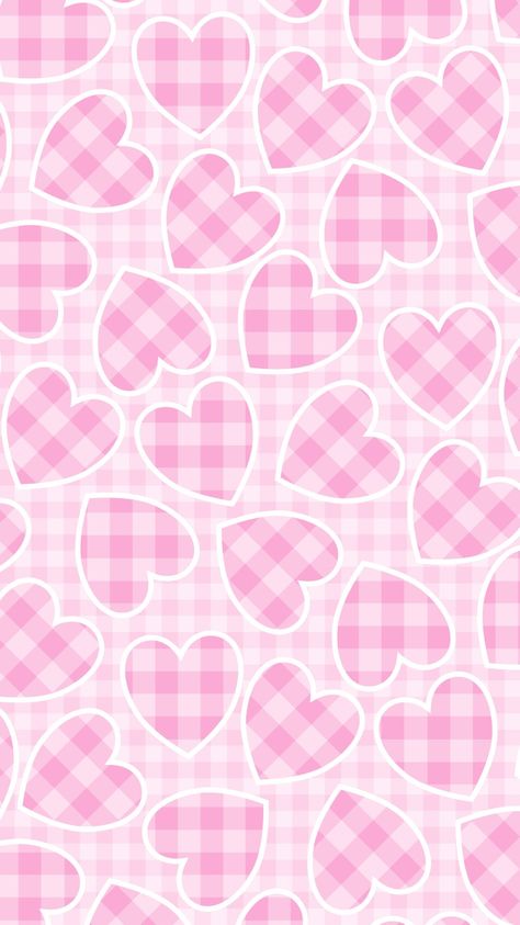 Phone Wallpaper, lock screen, surface pattern #844. Pastel pink gingham hearts . © Sam Bruce. Pink Gingham Wallpaper, Art Pfps, Wallpaper Lock Screen, Bath And Body Work, Abstract Pattern Design, Phone Screens, Wallpaper Images, Phone Wallpaper Images, Pink Gingham