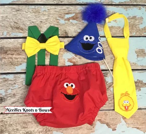 Boys Cake Smash Outfit, Sesame Street 1st Birthday Outfit – Needles Knots n Bows Sesame Street Cake Smash, Sesame Street Cake, Cake Smash Outfit Boy, Boys Cake, Boys Birthday Outfits, Smash Cake Girl, Smash Cake Boy, 1st Birthday Outfit, Sesame Street Characters