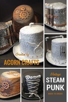 Space Steampunk, Steam Punk Diy, Steampunk Diy Costume, Cricut Candles, Steampunk Diy Crafts, Steampunk Journal, Steampunk Mixed Media Art, Steampunk Hats, Halloween Steampunk