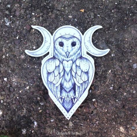 Owl Goddess, Tattoo Owl, Pagan Tattoo, Wiccan Tattoos, Owl Moon, Witch Tattoo, Goddess Tattoo, Disney Tattoo, Initial Tattoo