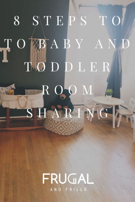 8 Steps to Baby and Toddler Room Sharing | Do you want to downsize or maybe have another baby and not move?  I am sharing all the tips to baby and toddler room sharing that we used for a succesful transition to one room. Toddler Room Sharing, Kids Room Ideas For Boys, Baby And Toddler Shared Room, Room Ideas For Boys, Room Sharing, Toddler And Baby Room, Shared Boys Rooms, Sibling Room, Shared Nursery