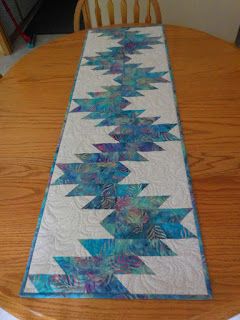 Vicki's Crafts and Quilting: Delectable Mountains Mountain Quilt Pattern, Quilted Placemat Patterns, Batik Table Runners, Quilted Table Runners Christmas, Patchwork Table Runner, Mountain Quilts, Quilted Table Runners Patterns, Fabric Table Runner, Place Mats Quilted