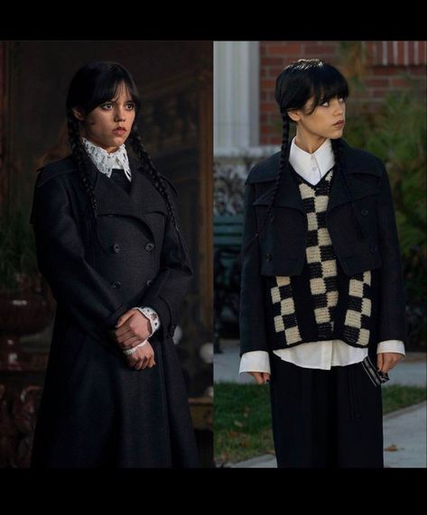 Jenna Ortega Wednesday, Wednesday Addams Outfit, Addams Family Theme, Wednesday Outfit, Colleen Atwood, Tim Burton Style, Public High School, Tv Show Outfits, Bright Fashion