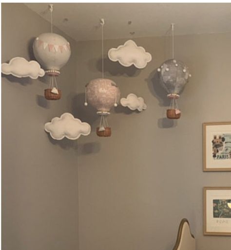 Cloud Ceiling Decor, Diy Baby Nursery Ideas, Nursery Diy Decor, Newborn Room Ideas, Diy Baby Room Decor, Nursery Guest Room, Baby Room Themes, Baby Boy Room Decor, Kids Bedroom Inspiration