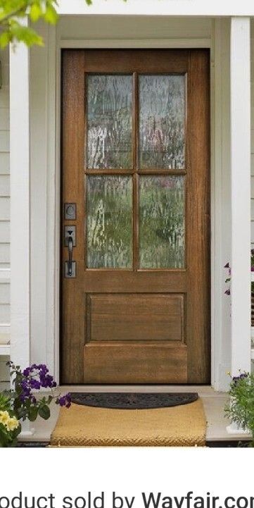 Back Door Entry, Ranch Front Door, Farmhouse Exterior Doors, Wood Front Door, Art Deco Front Door, Exterior Door Styles, Wooden Door Entrance, Colonial Interior Design, Oak Front Door