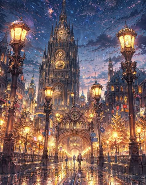 Steam Punk City, Steampunk City, Fantasy Scenery, Fantasy Cities, Dreamy Artwork, Fantasy House, Fantasy City, Futuristic Art, Fantasy Setting