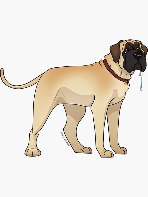 "Mastiff" Sticker by laneybehr | Redbubble Bullmastiff Drawing, Bull Mastiff Tattoo, Bull Mastiff Drawings, English Mastiff Drawings, Bull Mastiff Dogs, Dog Drawing Simple, English Mastiff, Bull Mastiff, Dog Tattoos