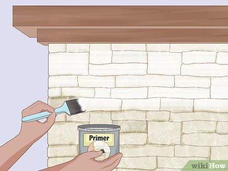 How to Paint Stone: 11 Steps (with Pictures) - wikiHow How To Paint Stone Wall, Painted Stone Wall, Indoor Stone Wall, Paint Stone, Stone Pavement, Stone Stairs, Outdoor Stone, Old Home, Paint Can