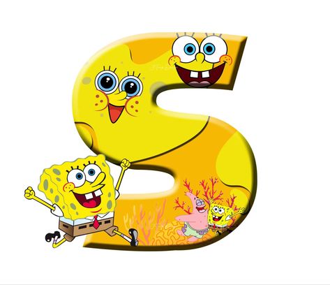 Spongebob Design, Eeyore Pictures, Sponge Bob, Letter S, Spongebob Squarepants, Abc, Alphabet, Collage, Pins