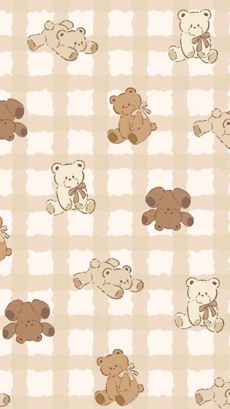 Cute Home Screen Wallpaper, Teddy Bear Wallpaper, Bow Wallpaper, Cocoppa Wallpaper, Images Kawaii, Wallpaper Doodle, Cute Desktop Wallpaper, 패턴 배경화면, Iphone Wallpaper Themes