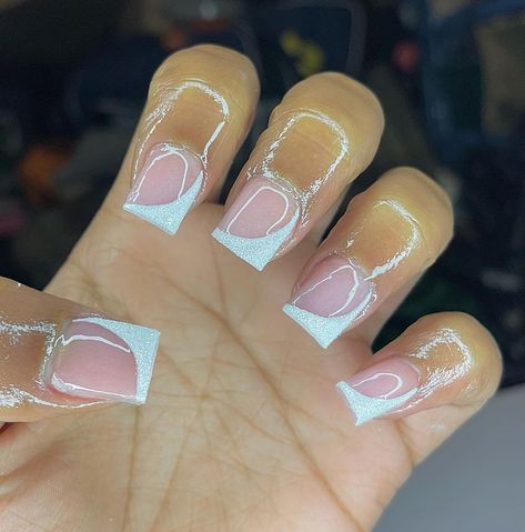 Half French Tip Nails, Cute Short Square Nails, Nail Journey, Short Square Nails, Short Acrylic Nails, French Tip Nails, Square Nails, From Instagram, Short Nails