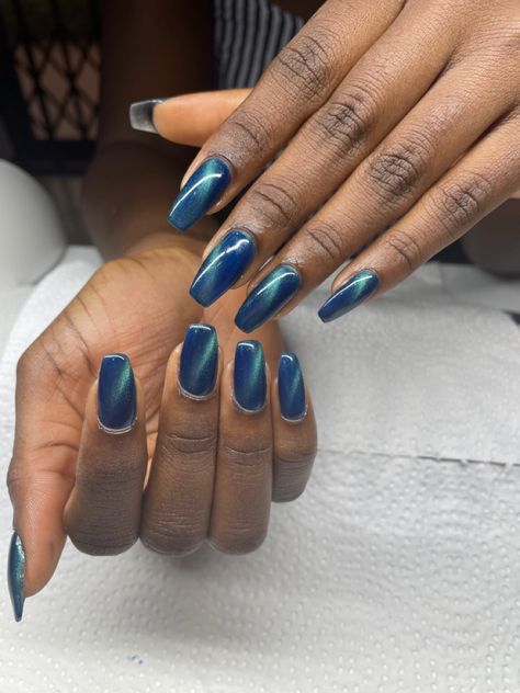 Bio-gel nails Magnetic polish #coffinnails #cateye Nails Magnetic, Bio Gel Nails, Magnetic Polish, Magnetic Nails, Coffin Nails, Hair Ideas, Gel Nails, Magnets, Nails