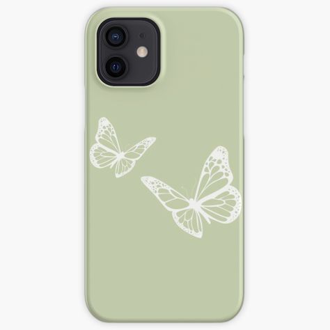 Impact-resistant polycarbonate protective cover for your iPhone. Super-bright colors are embedded directly into the case for longevity. Slim fitting design wraps around, allowing full access to ports. simple sage green butterflies. I Phone 8+, Green Butterflies, Green Phone Case, Iphone Se Case, Green Butterfly, Green Aesthetic, Mini Case, 12 12, Iphone Se