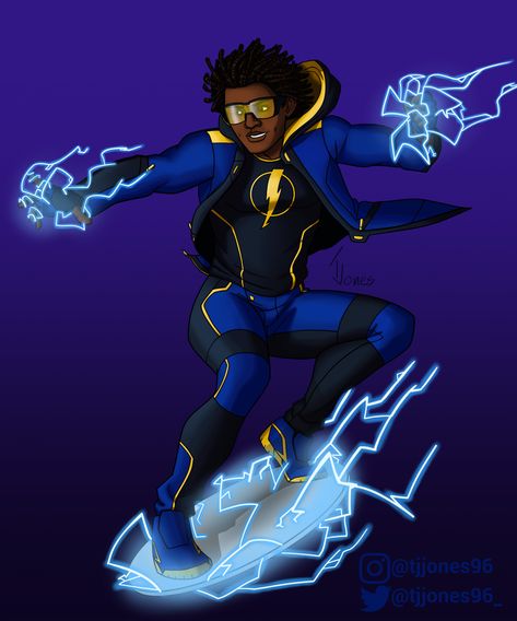 Nice Black Lightning Static Shock, Original Superhero, Static Shock, Superhero Poster, Miles Morales Spiderman, Black Comics, Black Cartoon Characters, Lego Dc, Arte Dc Comics