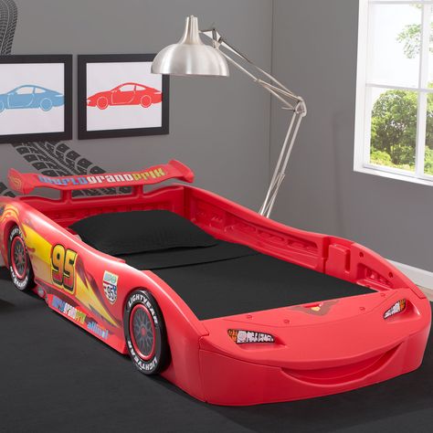 Disney Pixar Cars Lighting Mcqueen Twin Bed with Lights Lightning Mcqueen Bed, Lightning Mcqueen Bedroom, Bed With Lights, Toddler Car Bed, Twin Car Bed, Twin Car, Kids Car Bed, Race Car Bed, Cars Lightning Mcqueen