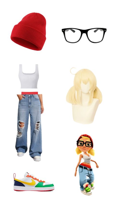 #subwaysurfers #skater #costume #cosplay #outfit #rave #coachella Outfit Rave, Subway Surfers, Costume Cosplay, School Stuff