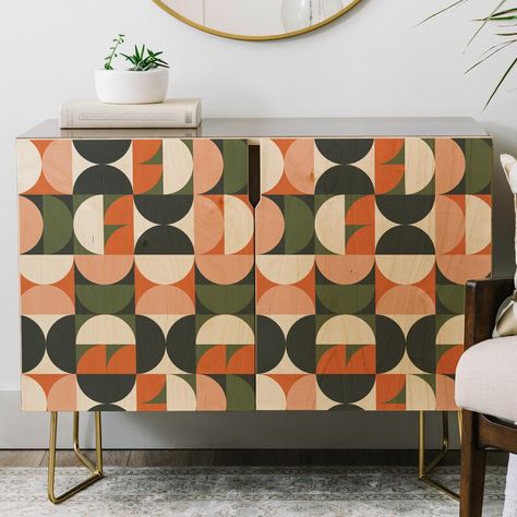 Modern Buffet Table, Mid Century Modern Buffet, Mid Century Geometric, Wood Credenza, Modern Buffet, Old Art Studio, Furniture Market, Furniture Hacks, Office Cabinets