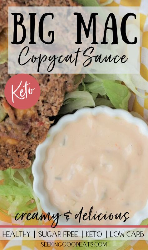 Keto Big Mac Sauce, Keto Big Mac, Big Mac Sauce Recipe, Mac Sauce Recipe, Easy Sauce Recipe, Big Mac Sauce, Mac Sauce, Keto Fast Food, Big Mac Salad