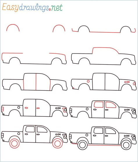 How To Draw A Pickup Truck Step by Step - [10 Phase & Video] How To Draw A Truck Step By Step Easy, How To Draw Trucks Step By Step, How To Draw A Pickup Truck Step By Step, Truck Drawing Easy Step By Step, How To Draw Cars Step By Step Easy, How To Draw A Truck Step By Step, How To Draw A Truck, Pickup Truck Drawing, Truck Drawing Easy