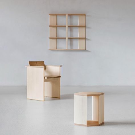 Formwork by Gini Moynier has been longlisted in Dezeen Awards 2024. Two Tone Furniture, Architectural Lighting Design, Bar Tool, Improve Indoor Air Quality, Oak Shelves, Construction Industry, Workplace Design, Minimalist Furniture, Installation Design