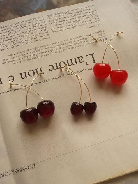 Cherié Cherry Earrings / Cherries / Fruit Novelty Statement | Etsy Cherry Earrings, Cherry Bomb, Black Mamba, Jewelry Inspo, Cute Earrings, New Year Gifts, Cute Jewelry, Newspaper, Beautiful Jewelry