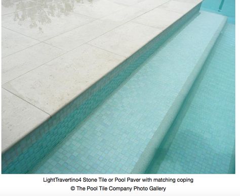 White Crystal Pearl Blend Mosaic Tile. Tile on steps and curves in corners pebble. Glass Pool Tile, Villa Resort, Outdoor Pool Area, Glass Pool, Pool Colors, Pool Tiles, Resort Villa, Pool Design, Plunge Pool