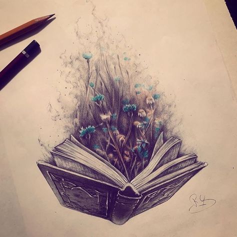 Dark Book Tattoo Ideas, Wicked Tattoo Ideas, Tattoo Ideas Book Lovers, Necromancer Tattoo, Tattoos For Readers, Book Tattoos, Chakra Tattoo, Bookish Tattoos, Happy Accidents