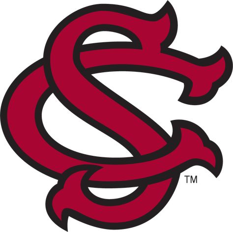 South Carolina Gamecocks Logo Secondary Logo (1998-2008) - Interlocking SC in Garnet & black used for baseball/softball. Note that the top serif of the S connects with the C below. SportsLogos.Net Clemson Baseball, Gamecocks Logo, Baseball Decals, Gamecocks Football, Alabama Crimson Tide Logo, Go Gamecocks, Usc Gamecocks, Carolina Football, College Baseball