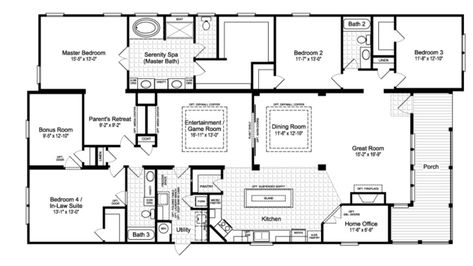 Stunning 4 Bedroom Triple Wide w/ In-Law Suite! [Full Home Tour] Triple Wide Modular Homes, Triple Wide Mobile Homes, Manufactured Homes Floor Plans, Modular Home Plans, Palm Harbor Homes, Big Porch, Mobile Home Floor Plans, Modular Home Floor Plans, Floor Plan 4 Bedroom