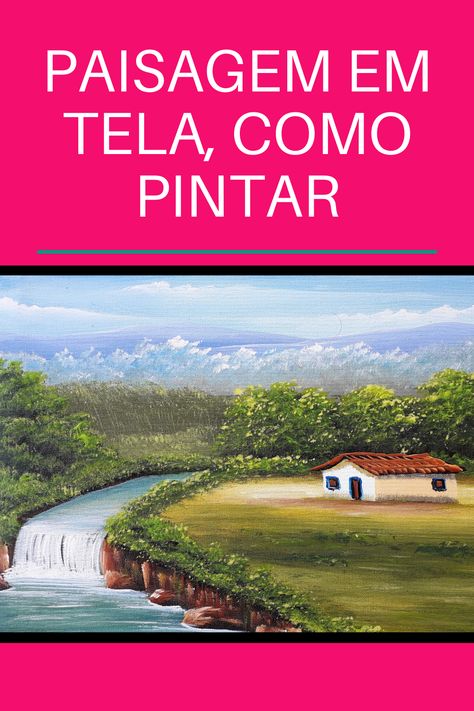 Como Pintar paisagem em tela, passo a passo de forma fácil com tintas acrílicas. House Art, Home Art, Diva, New Homes, Lockscreen Screenshot, Art