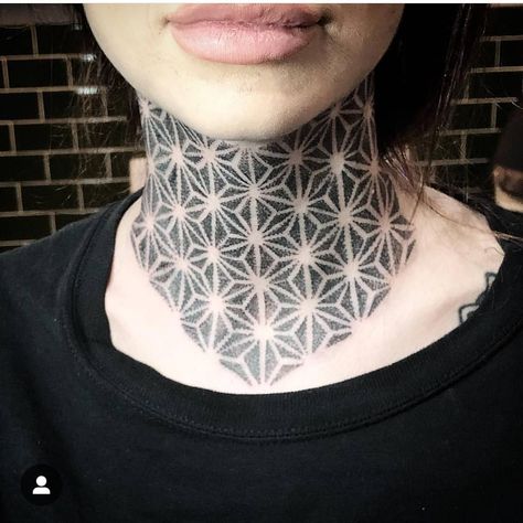 Geometric Neck Tattoo, Geometric Throat Tattoo, Neck Tattoo Women, Church Tattoo, Geometric Tattoo Pattern, 2024 Tattoo, Geometric Sleeve Tattoo, Throat Tattoo, Neck Tattoos Women