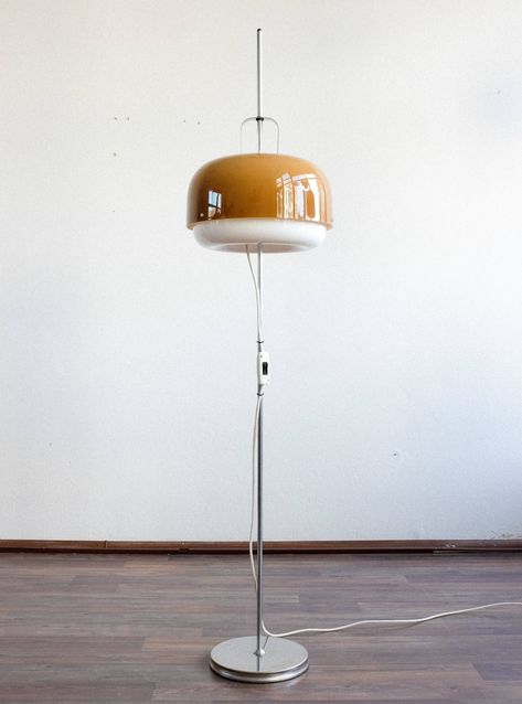 For sale: Floor lamp by Harvey Guzzini for Meblo, 1970s Guzzini Lamp, Retro Floor Lamps, Scandinavian Lamps, Weird Furniture, 70s Interior, Floor Lamps Living Room, Vintage Floor, Vintage Floor Lamp, Living Room Flooring