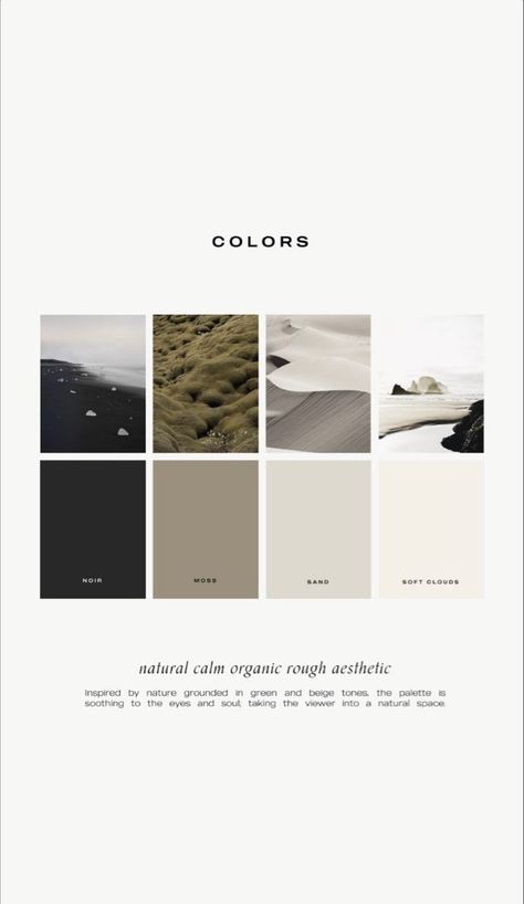 Crisp Color Palette, New Years Posts Instagram, Architectural Portfolio Color Palette, Branding Concept Board, Architecture Moodboard Layout, Organic Color Palette Colour Schemes, Color Schemes Instagram Feed, Interior Moodboard Layout, 2023 Presentation Design