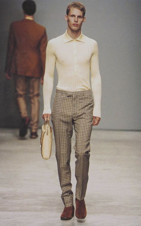 SS 2002 Menswear | PRADA Prada Menswear, Period Dress, Swaggy Outfits, Prada Men, Knitwear Men, Vintage Jacket, Traditional Outfits, Runway Fashion, Casual Looks