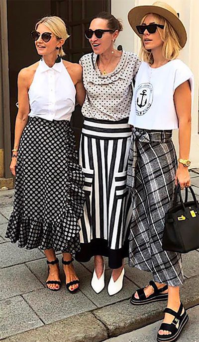 summer skirts Black And White Stripped Skirt Outfits, Black And White Skirt Outfit Ideas, Black White Skirt Outfit, Black And White Style Fashion, Black And White Summer Outfits, Black And White Skirt Outfit, White Skirt Outfit, Le Catch, White Skirt Outfits