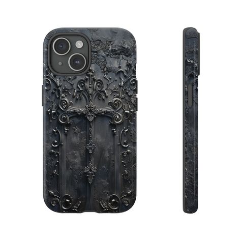 Skull Dark Aesthetic, Cross Phone Case, Gothic Phone Case, Gothic Cross, Aesthetic Phone Case, Black Phone Case, Iphone Cover, Coque Iphone, Phone Covers