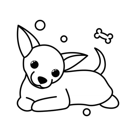 icono de ilustración de vector de dibujos animados lindo de un cachorro de perro chihuahua. es estilo de contorno. Dog Outline, Chihuahua Puppy, Chihuahua Dog, Chihuahua Puppies, Dog Illustration, Dog Pin, Chihuahua Dogs, Puppy Dog, Pin Collection