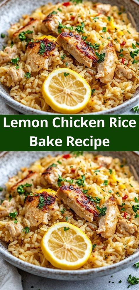 Need a crowd-pleaser for your next family gathering? Discover this Lemon Chicken Rice Bake, a delightful casserole recipe that’s not only simple to prepare but also bursting with delicious flavors your loved ones will crave. Chicken And Rice Casserole Gluten Free, Casserole Chicken And Rice, Lemon Rice Chicken Bake, Simple Chicken Rice Recipes, Chicken Tenderloins And Rice Recipes, Gluten Free Chicken Rice Casserole, Chicken Casserole Recipes Dairy Free, Weeknight Chicken Dinner Easy, Lemon Chicken Rice Recipe