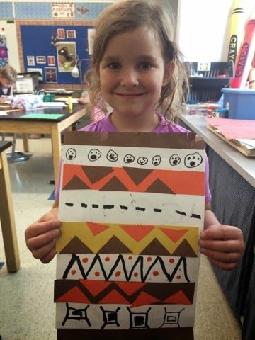 Kindergarten artists have been learning about how Native Americans lived. We also looked at some youtube clips about how Native Americans wo... Native American Lessons, Native American Art Projects, Native American Projects, Youtube Clips, Native American Blanket, First Grade Art, Kindergarten Art Lessons, Elementary School Art, Kindergarten Art Projects